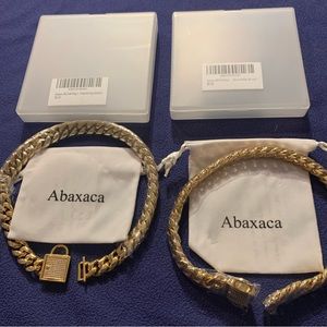 Abaxaca, 18k Gold Chain Dog Collar, (16in)